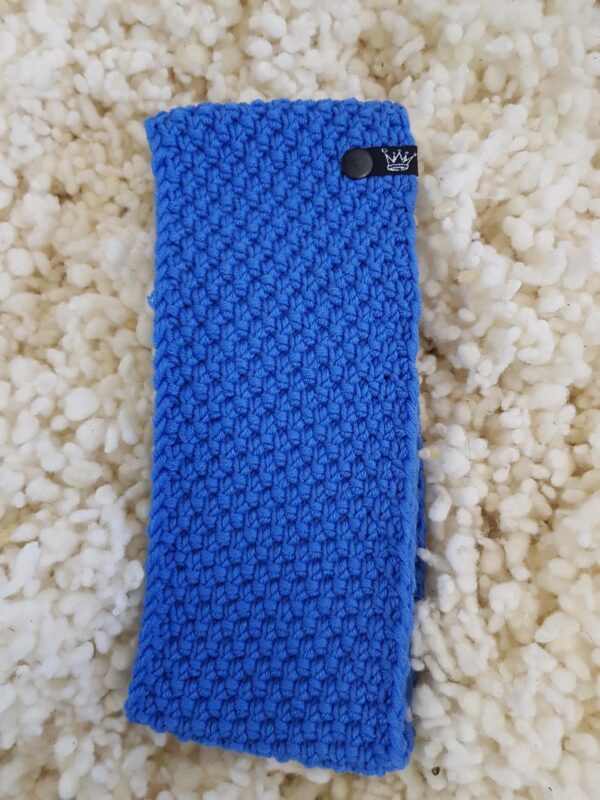 Stirnband Handgestrickt Farbe: just blue 100% Merinowolle