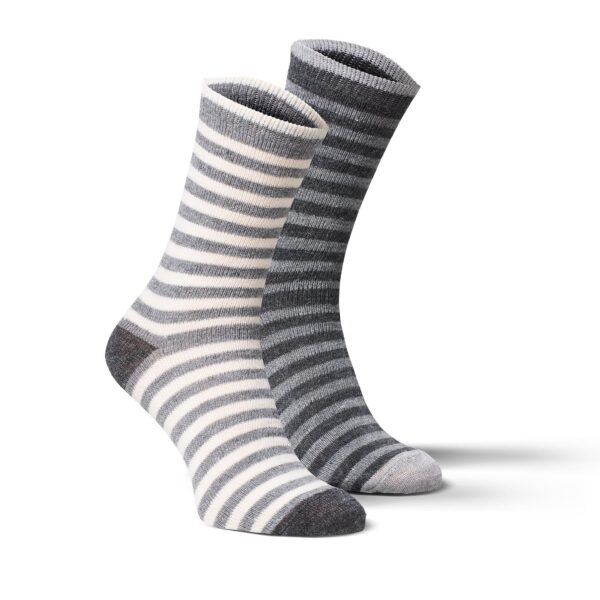 Fellhof Alpaka-Socken gestreift Kombi, 2er Pack